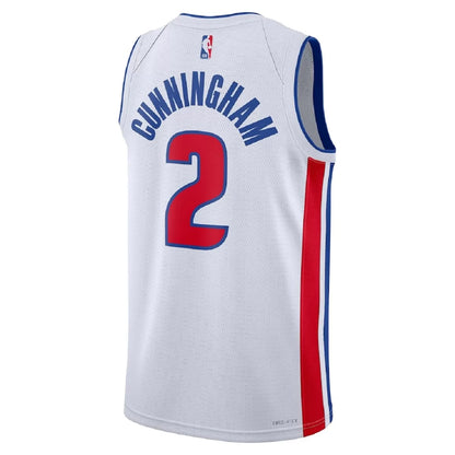 Men's Detroit Pistons Cade Cunningham White Swingman Jersey - Association Edition