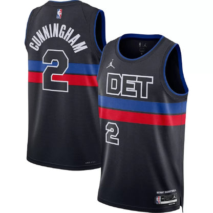 Men's Detroit Pistons Cade Cunningham Black Swingman Jersey - Statement Edition