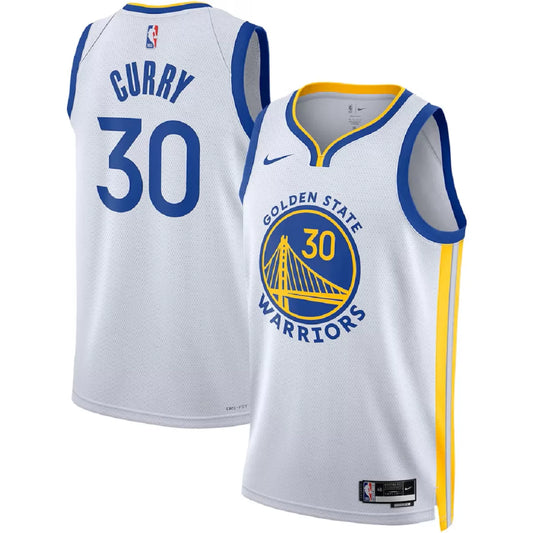 Men's Golden State Warriors Stephen Curry White Swingman Jersey - Association Edition