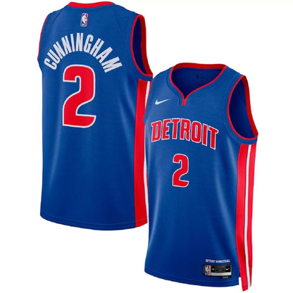 Men's Detroit Pistons Cade Cunningham Blue Swingman Jersey - Icon Edition
