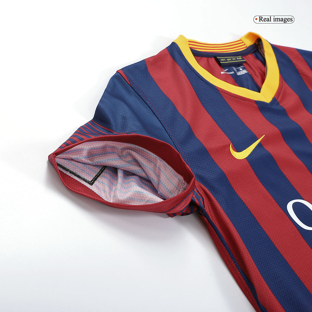 Messi #10 Retro Barcelona Home Jersey 2013/14