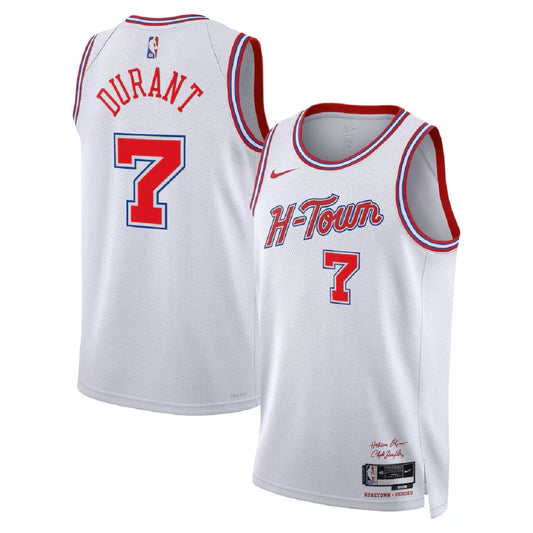 Men's Houston Rockets Kevin Durant White Swingman Jersey 2025/26 - City Edition