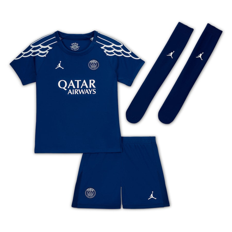 Kids PSG Jordan Fourth Kit (Jersey+Shorts) 2024/25