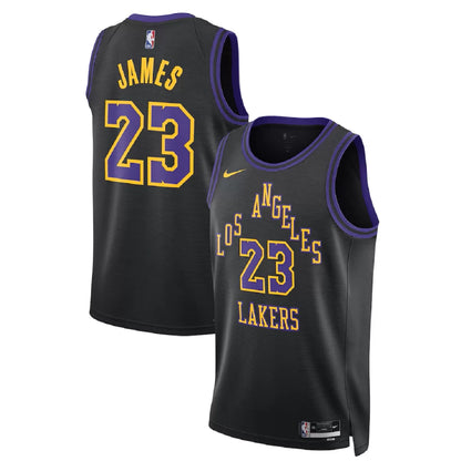 Men's Los Angeles Lakers LeBron James Black Swingman Jersey 2025/26 - City Edition