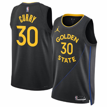 Men's Golden State Warriors Stephen Curry Black Swingman Jersey - Statement Edition