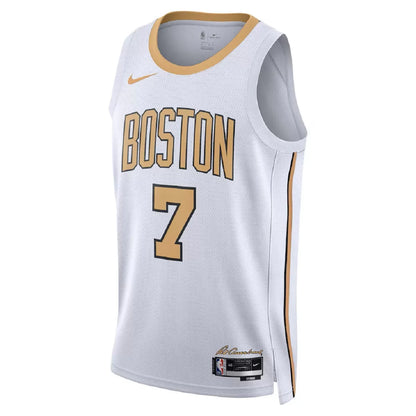 Men's Boston Celtics Jaylen Brown White Swingman Jersey 2025/26 - City Edition