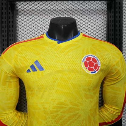 Colombia National Team 2026 FIFA World Cup Men's Home Long-Sleeve Soccer Jersey