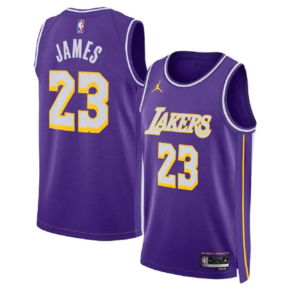 Men's Los Angeles Lakers LeBron James Purple Swingman Jersey - Statement Edition