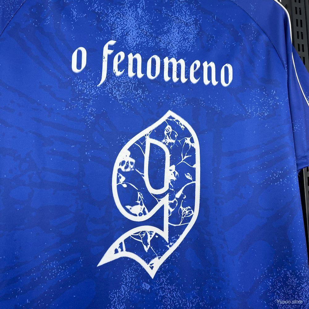2025 Men's Brazil Ronaldo 'O Fenomeno' #9 Comma Football Blue Jersey