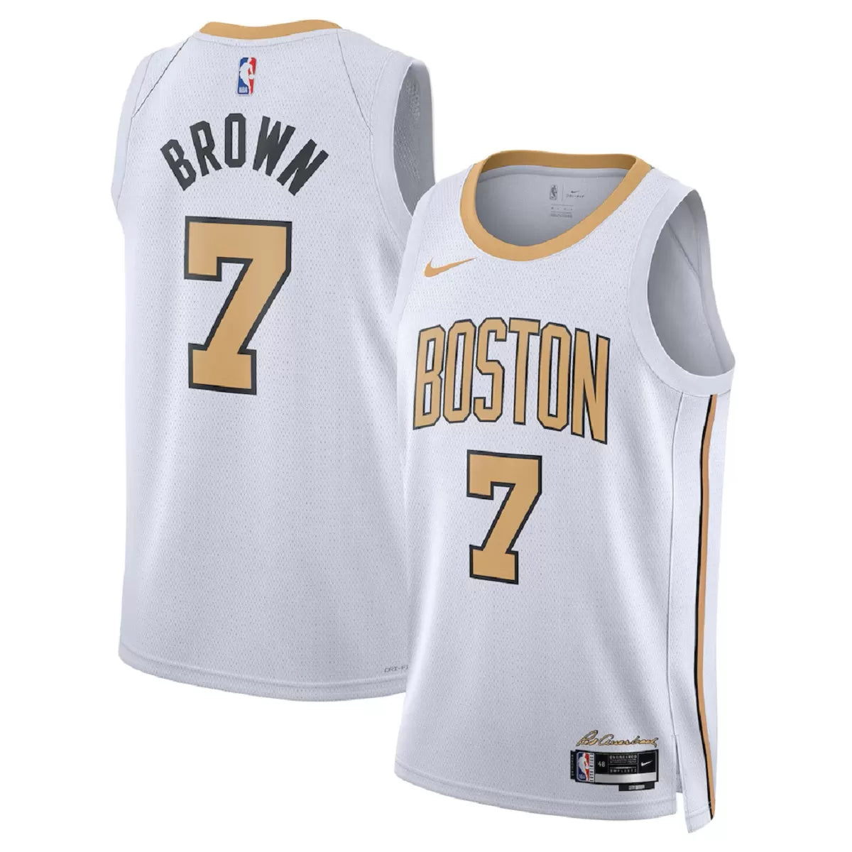Men's Boston Celtics Jaylen Brown White Swingman Jersey 2025/26 - City Edition