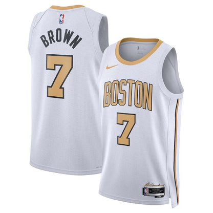 Men's Boston Celtics Jaylen Brown White Swingman Jersey 2025/26 - City Edition