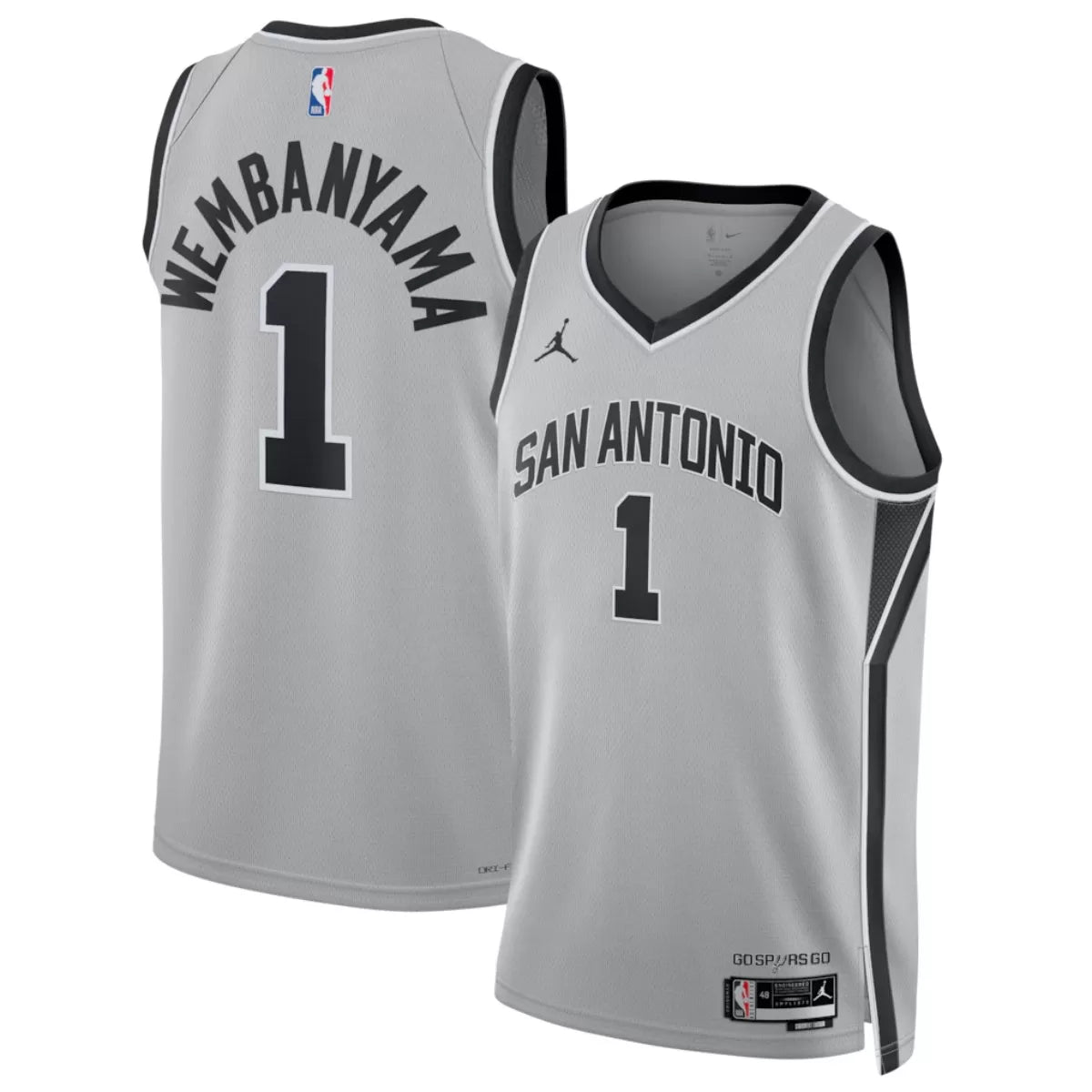 Men's San Antonio Spurs Victor Wembanyama Silver Swingman Jersey - Statement Edition