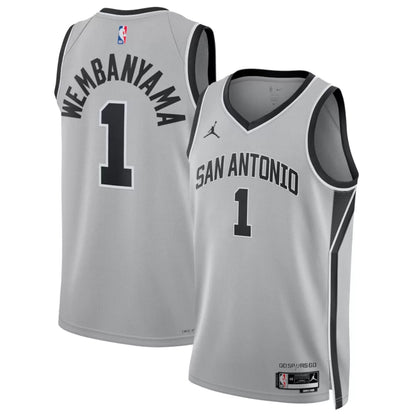 Men's San Antonio Spurs Victor Wembanyama Silver Swingman Jersey - Statement Edition