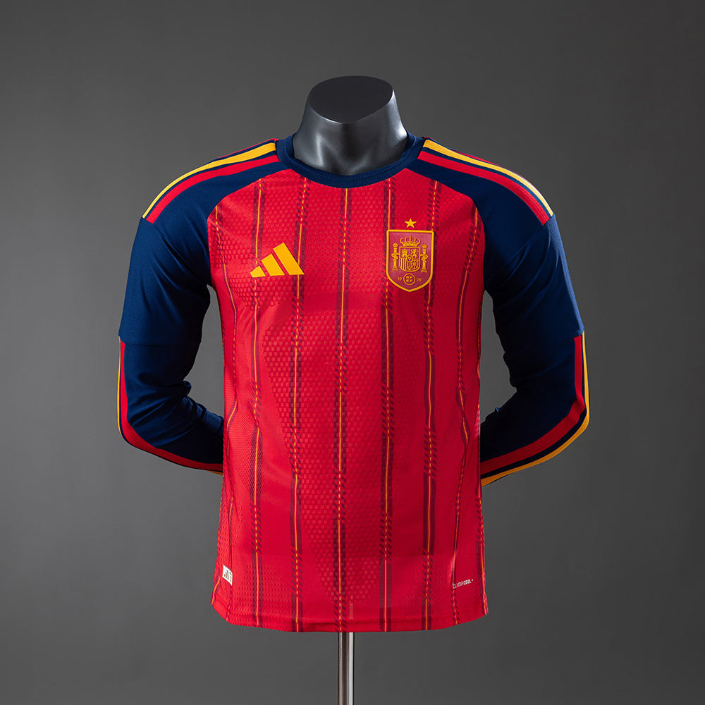 Spain 2026 Home Jersey — Long Sleeve Player Version