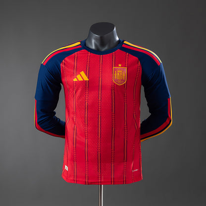 Spain 2026 Home Jersey — Long Sleeve Player Version