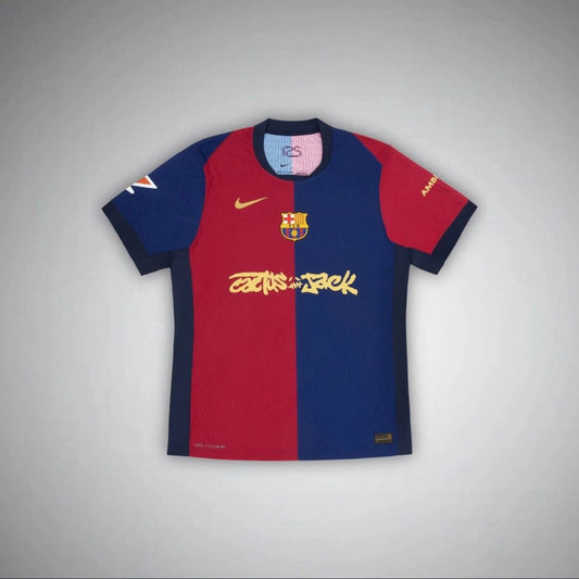 Men's Limited Edition Cactus Jack FC BARCELONA X TRAVIS SCOTT 24/25 Fan Version Soccer Jersey