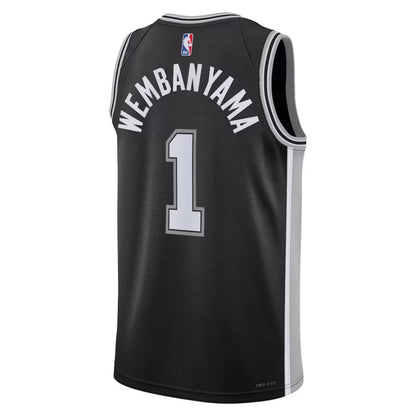 Men's San Antonio Spurs Victor Wembanyama Nike Black Swingman Jersey - Icon Edition