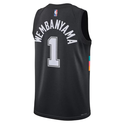 Men's San Antonio Spurs Victor Wembanyama Black Swingman Jersey 2025/26 - City Edition