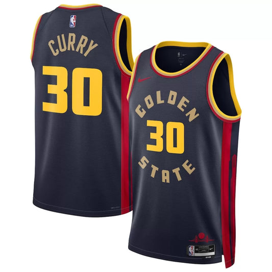 Men's Golden State Warriors Stephen Curry Navy Swingman Jersey - City Edition