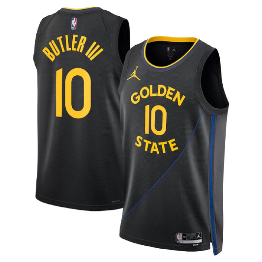 Men's Golden State Warriors Jimmy Butler Black Swingman Jersey - Statement Edition