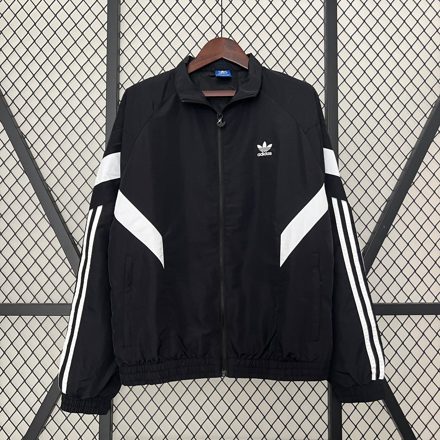 2024 Trefoil Black Windbreaker