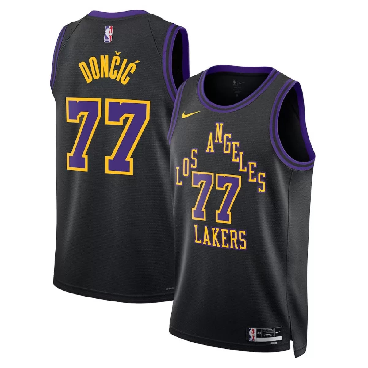 Men's Los Angeles Lakers Luka Dončić Black Swingman Jersey 2025/26 - City Edition