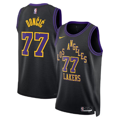 Men's Los Angeles Lakers Luka Dončić Black Swingman Jersey 2025/26 - City Edition