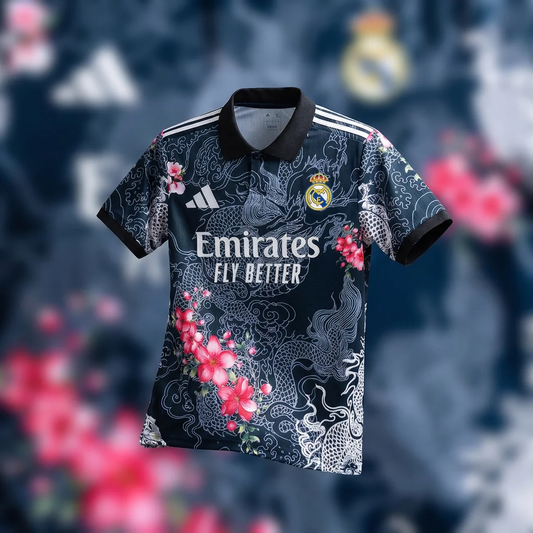 Real Madrid 26/27 Special Edition Dragon & Blossom Black Jersey