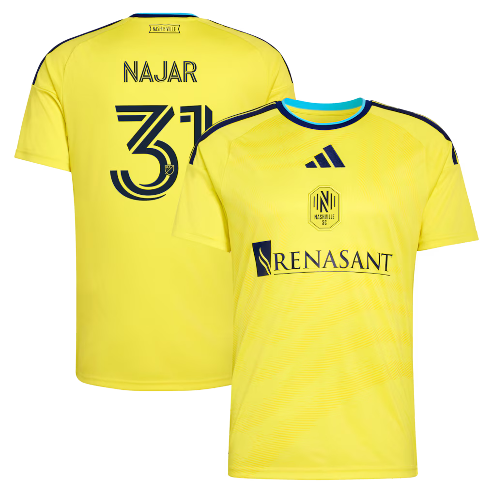 Men's Nashville SC Andy Najar Yellow 2026 The Reverb Kit Replica Jersey