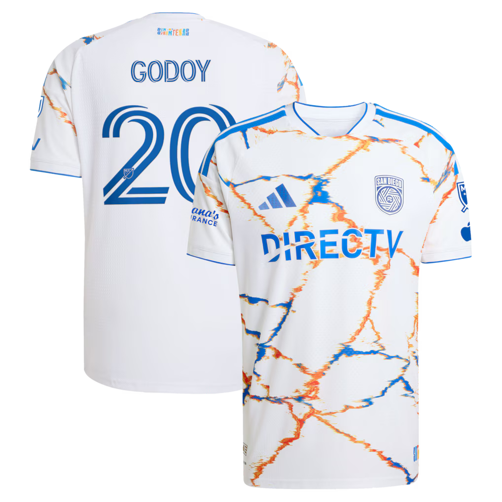 Men's San Diego FC Anibal Godoy White 2026 Unprecedented Unity Kit On-Field Authentic Patch Jersey