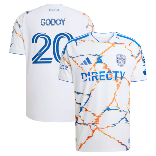 Men's San Diego FC Anibal Godoy White 2026 Unprecedented Unity Kit On-Field Authentic Patch Jersey