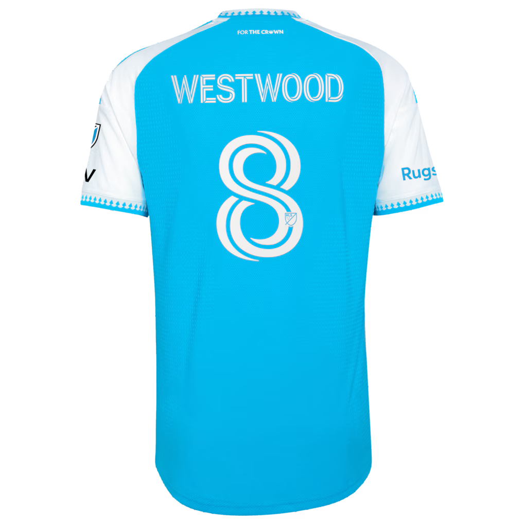 Men's Charlotte FC Ashley Westwood Blue 2026 Carolina Kit: Crowns Up On-Field Authentic Patch Jersey