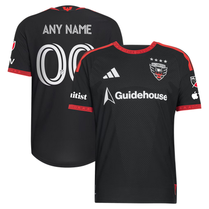 Men's D.C. United Black 2026 Black-and-Red Kit On-Field Authentic Patch Custom Jersey