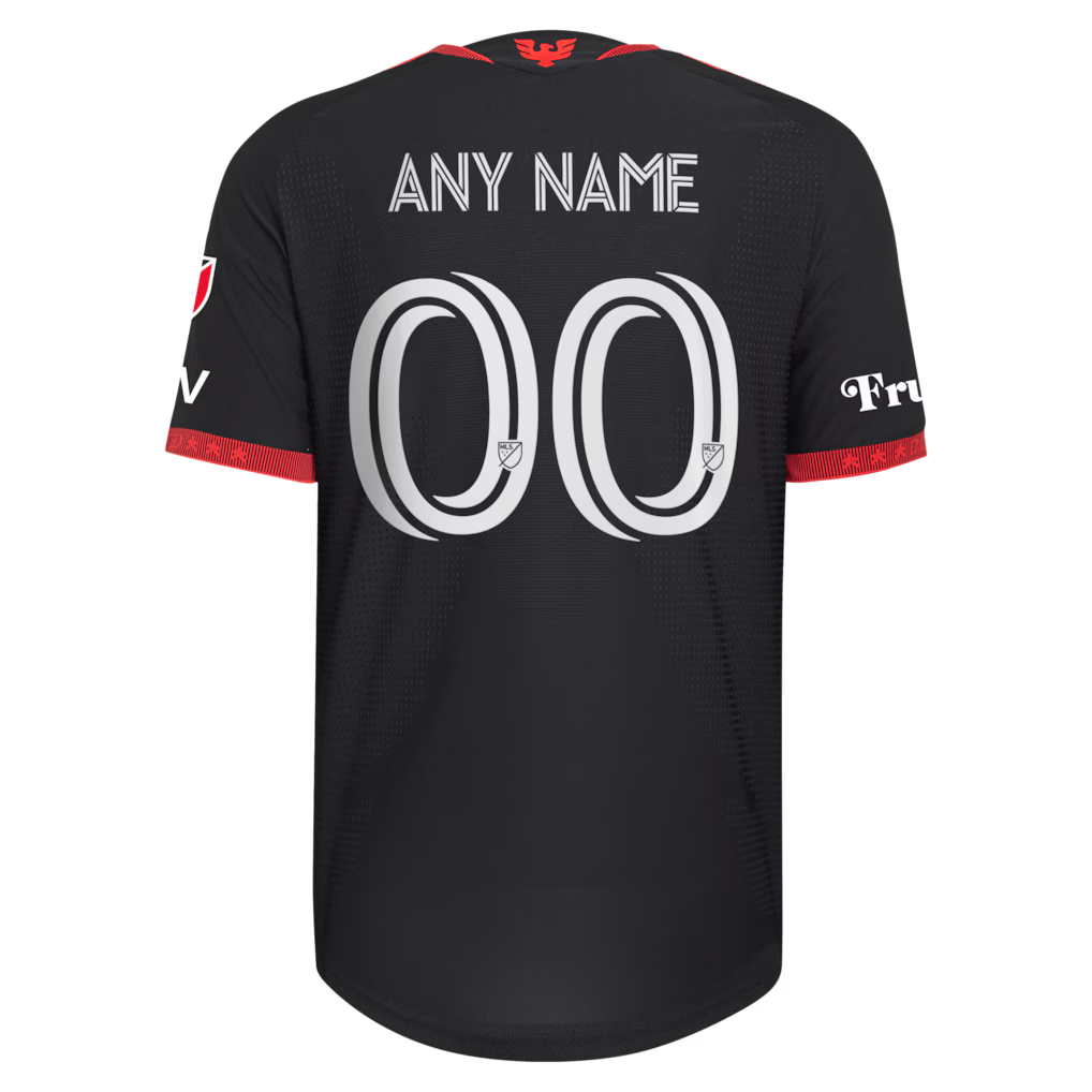 Men's D.C. United Black 2026 Black-and-Red Kit On-Field Authentic Patch Custom Jersey
