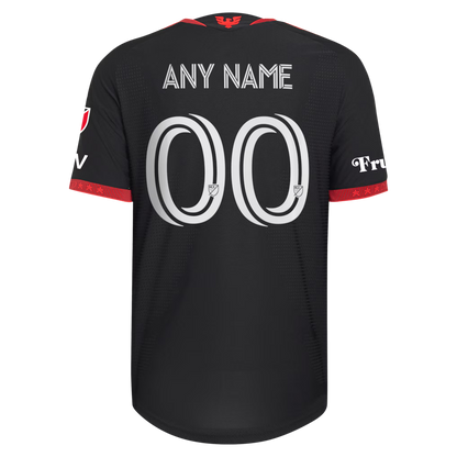 Men's D.C. United Black 2026 Black-and-Red Kit On-Field Authentic Patch Custom Jersey