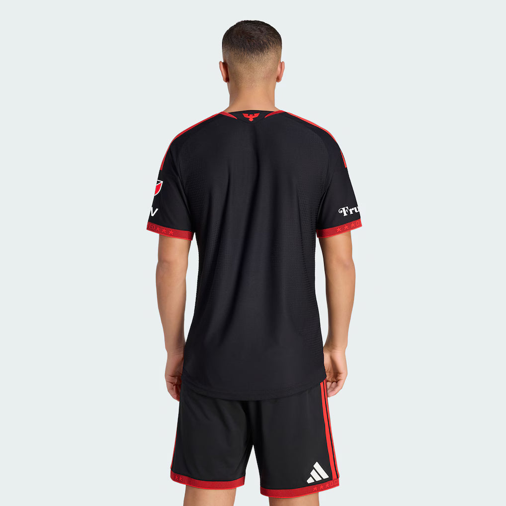 Men's D.C. United Black 2026 Black-and-Red Kit On-Field Authentic Patch Jersey