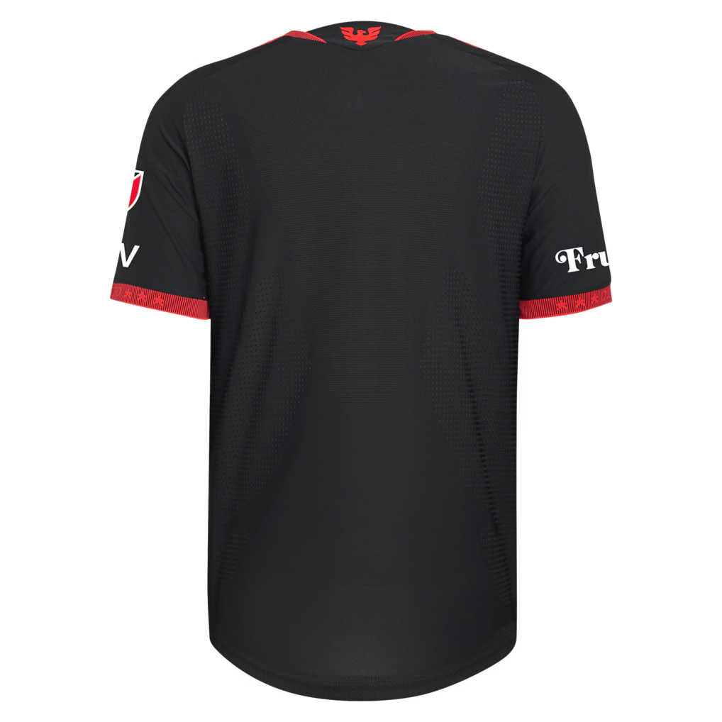 Men's D.C. United Black 2026 Black-and-Red Kit On-Field Authentic Patch Jersey