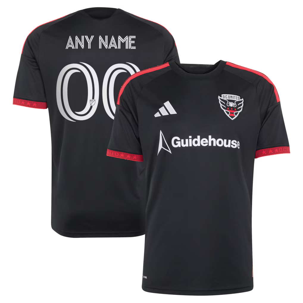 Men's D.C. United Black 2026 Black-and-Red Kit Replica Custom Jersey