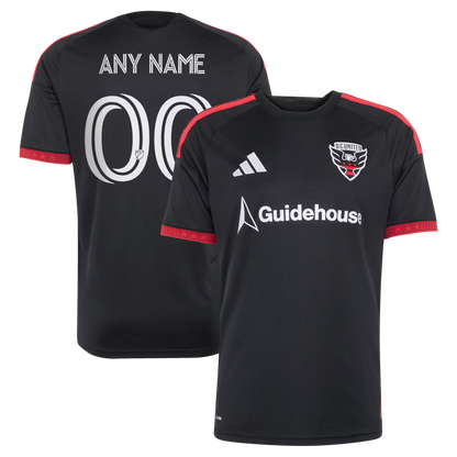 Men's D.C. United Black 2026 Black-and-Red Kit Replica Custom Jersey