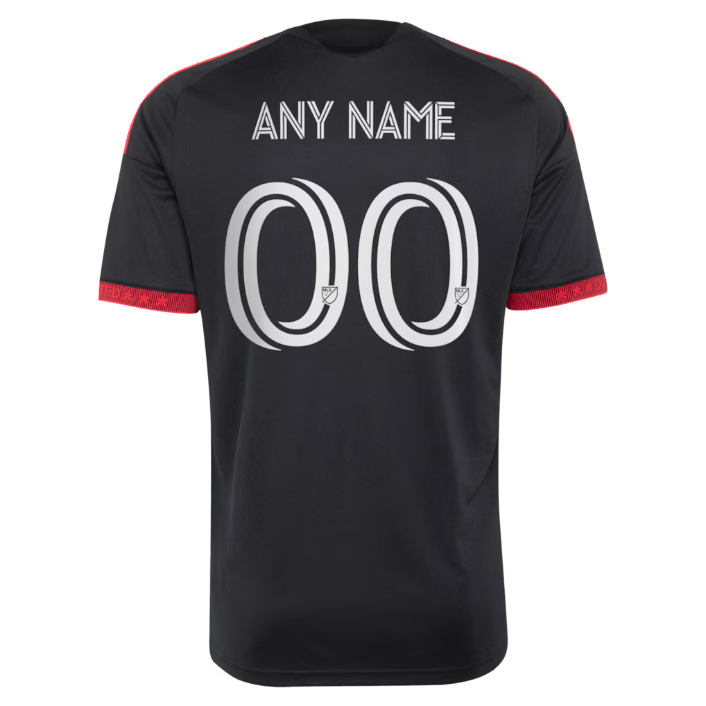 Men's D.C. United Black 2026 Black-and-Red Kit Replica Custom Jersey