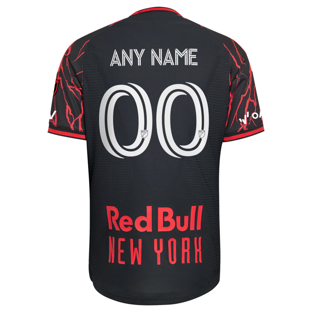 Men's New York Red Bulls Black 2026 The Rooted Kit On-Field Authentic Patch Custom Jersey