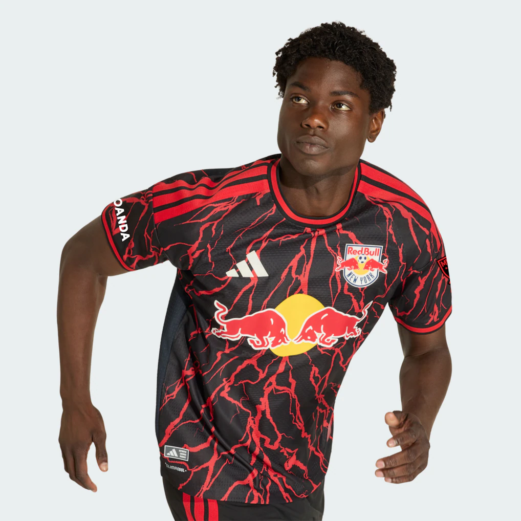 Men's New York Red Bulls Black 2026 The Rooted Kit On-Field Authentic Patch Jersey