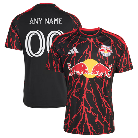 Men's New York Red Bulls Black 2026 The Rooted Kit Replica Custom Jersey