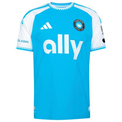 Men's Charlotte FC Blue 2026 Carolina Kit: Crowns Up On-Field Authentic Patch Custom Jersey