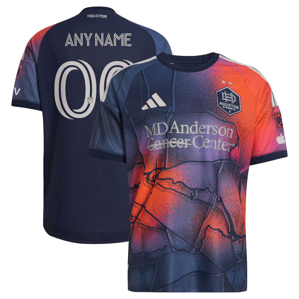 Men's Houston Dynamo FC Blue 2026 Mission Control On-Field Authentic Patch Custom Jersey