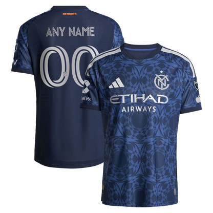 Men's New York City FC Blue 2026 The All Nations Kit On-Field Authentic Patch Custom Jersey