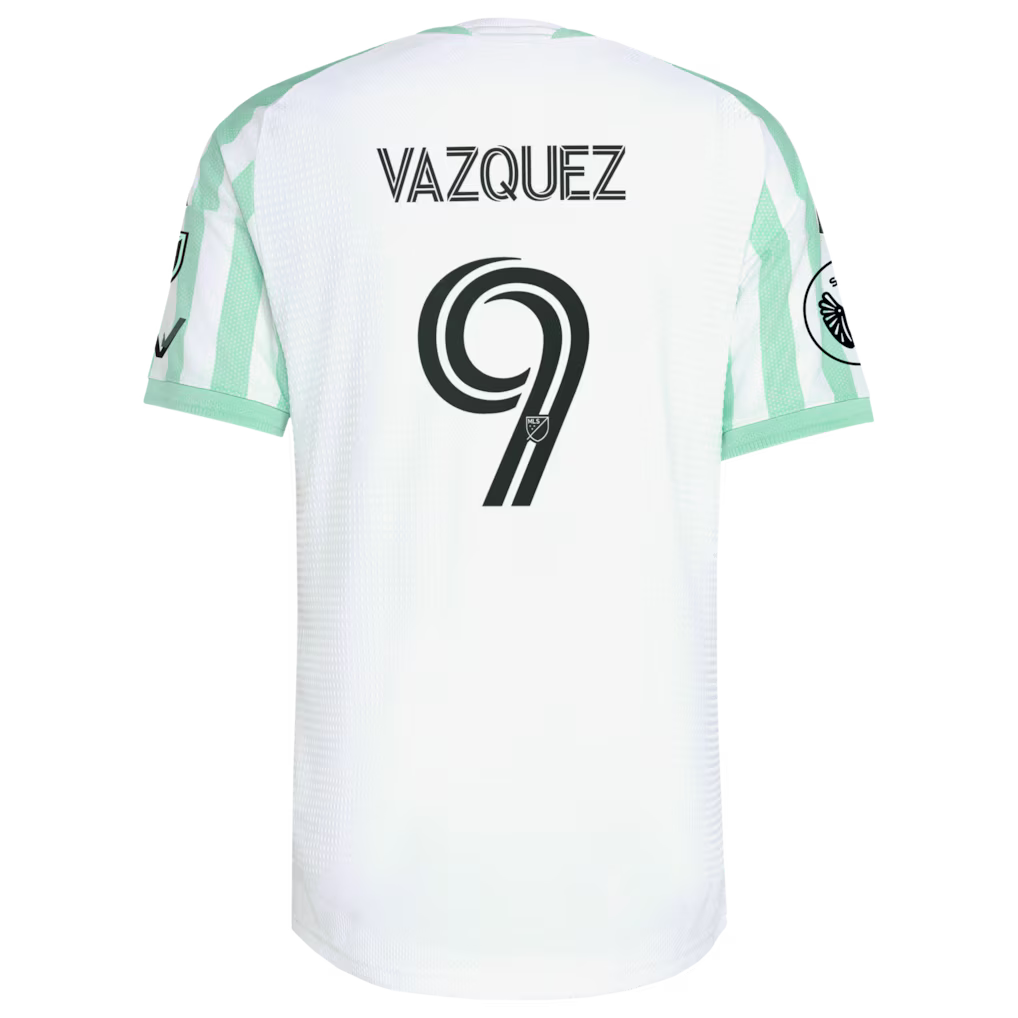 Men's Austin FC Brandon Vazquez White 2026 The Rooted Kit On-Field Authentic Patch Jersey