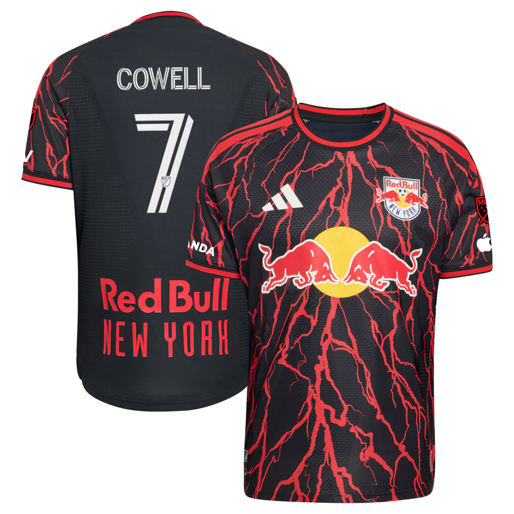 Men's New York Red Bulls Cade Cowell Black 2026 The Rooted Kit On-Field Authentic Patch Jersey