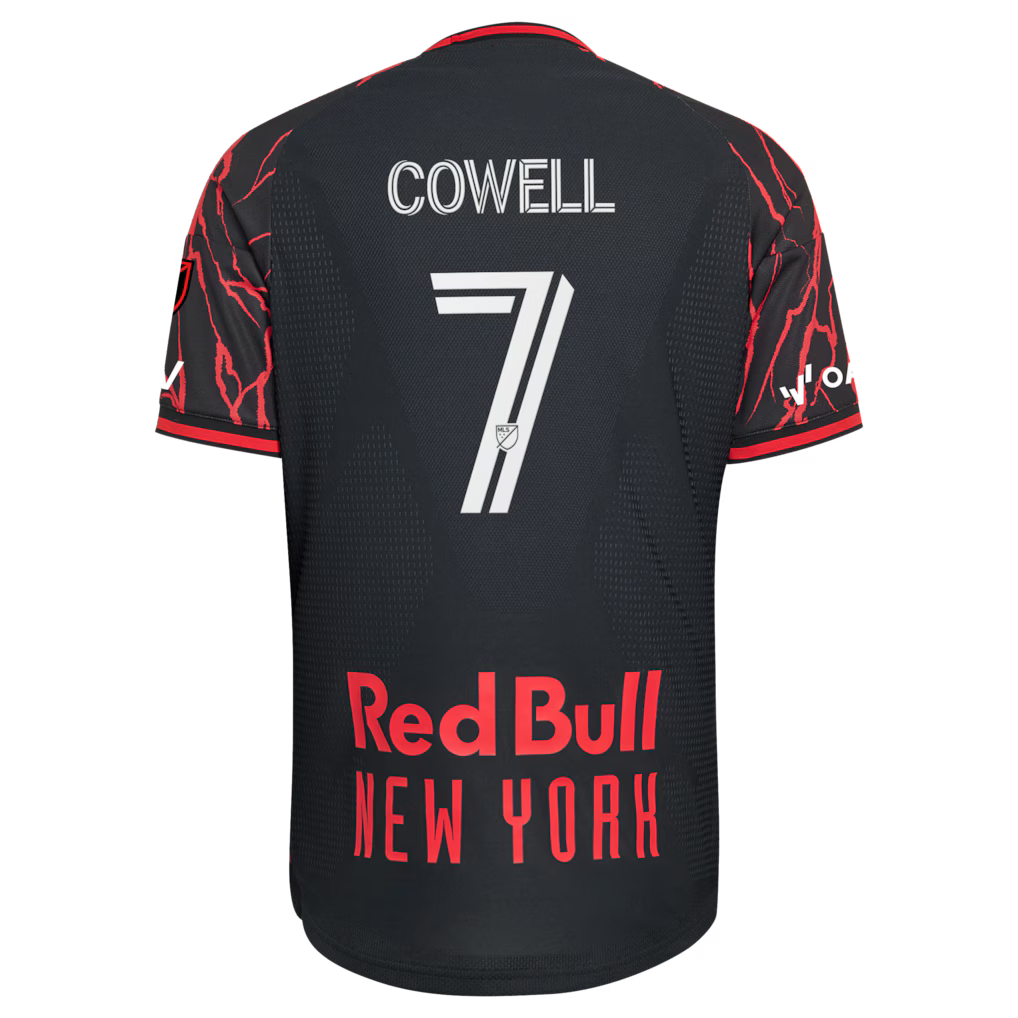 Men's New York Red Bulls Cade Cowell Black 2026 The Rooted Kit On-Field Authentic Patch Jersey