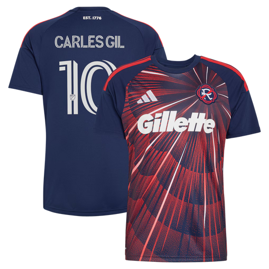Men's New England Revolution Carles Gil Blue 2026 Independence Day Replica Jersey
